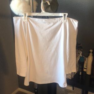 White long sleeve off the shoulder top